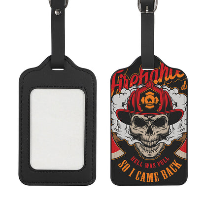 Firefighter Department Skull Print Luggage Tag