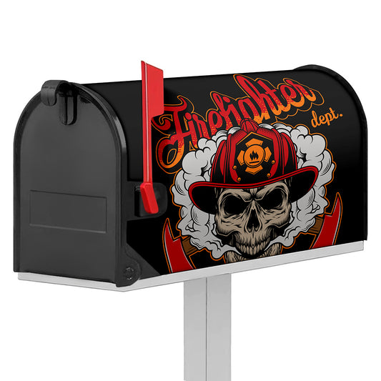 Firefighter Department Skull Print Mailbox Cover