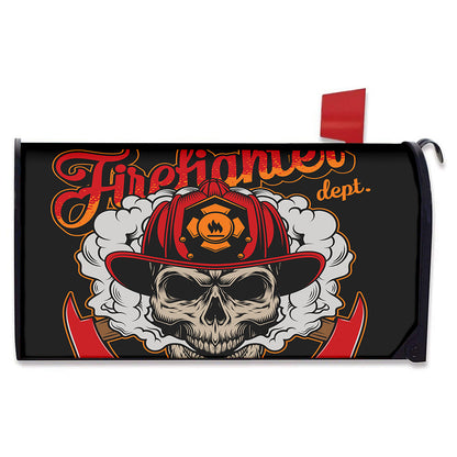 Firefighter Department Skull Print Mailbox Cover