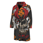 Firefighter Department Skull Print Men's Bathrobe
