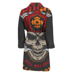 Firefighter Department Skull Print Men's Bathrobe