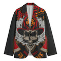 Firefighter Department Skull Print Men's Blazer
