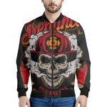 Firefighter Department Skull Print Men's Bomber Jacket