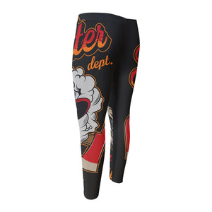 Firefighter Department Skull Print Men's Compression Pants