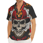 Firefighter Department Skull Print Men's Deep V-Neck Shirt