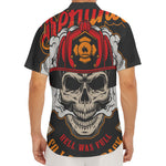 Firefighter Department Skull Print Men's Deep V-Neck Shirt
