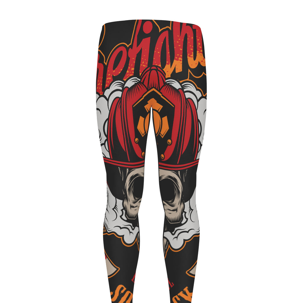 Firefighter Department Skull Print Men's leggings
