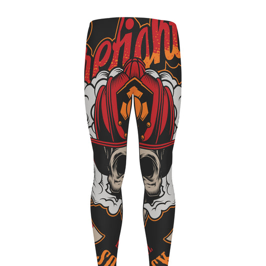Firefighter Department Skull Print Men's leggings