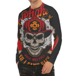 Firefighter Department Skull Print Men's Long Sleeve Rash Guard