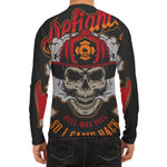 Firefighter Department Skull Print Men's Long Sleeve Rash Guard