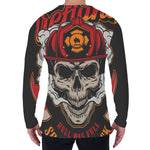 Firefighter Department Skull Print Men's Long Sleeve T-Shirt