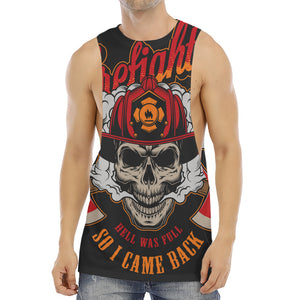 Firefighter Department Skull Print Men's Muscle Tank Top