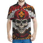 Firefighter Department Skull Print Men's Polo Shirt