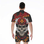 Firefighter Department Skull Print Men's Rompers