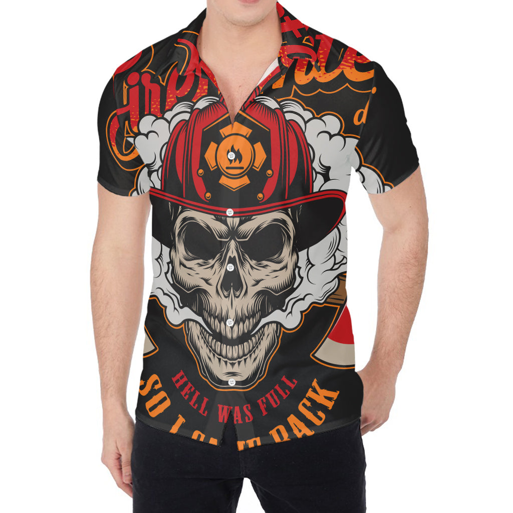 Firefighter Department Skull Print Men's Shirt