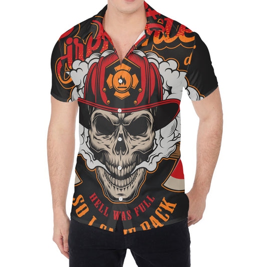 Firefighter Department Skull Print Men's Shirt