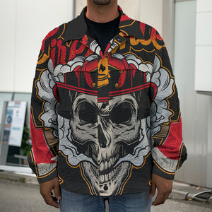 Firefighter Department Skull Print Men's Shirt Jacket