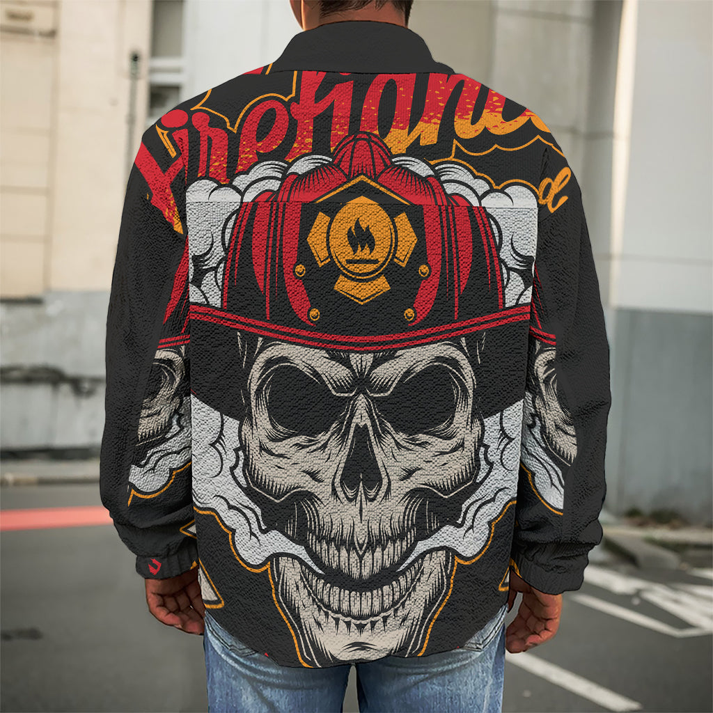 Firefighter Department Skull Print Men's Shirt Jacket