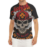 Firefighter Department Skull Print Men's Short Sleeve Rash Guard
