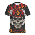 Firefighter Department Skull Print Men's Athletic T-Shirt
