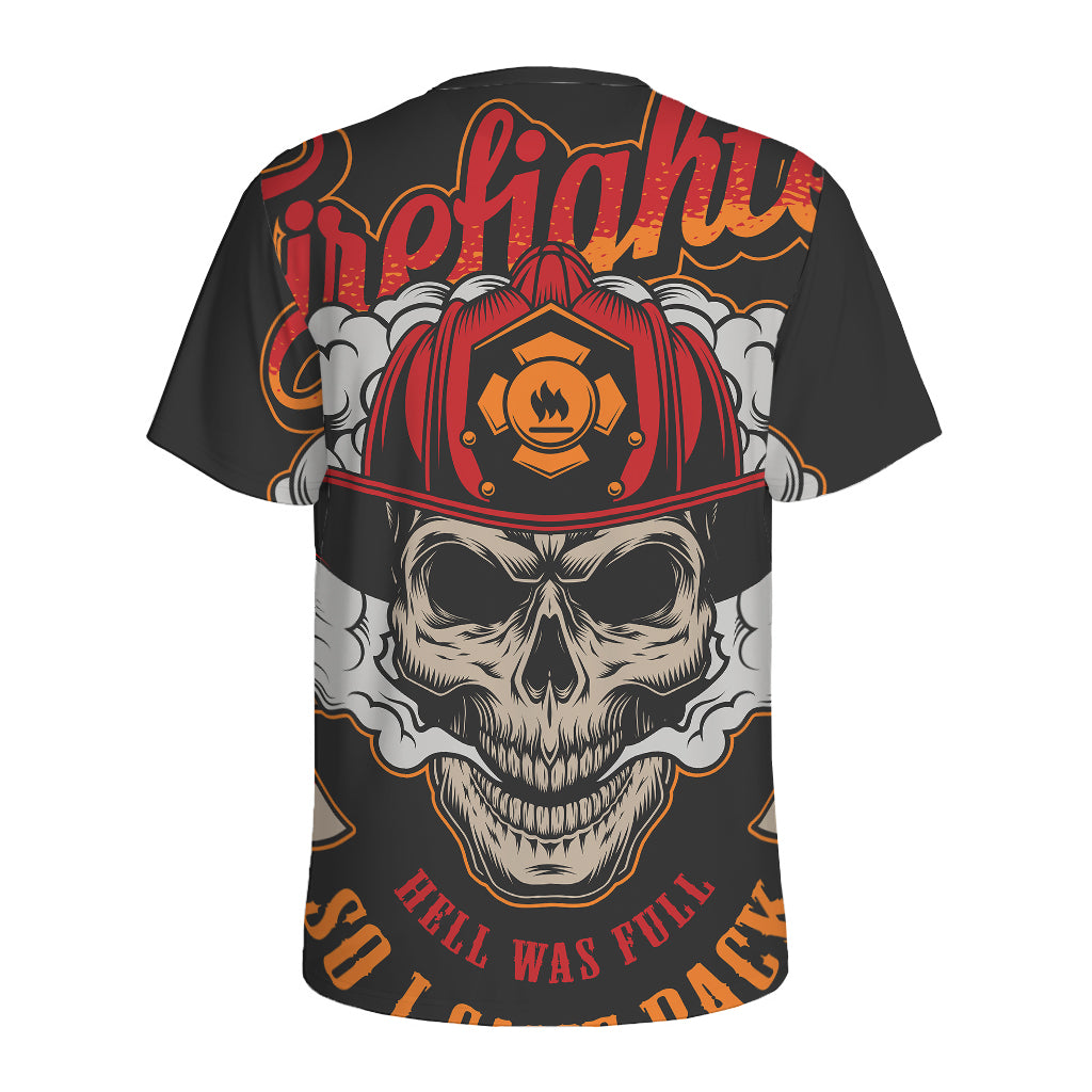 Firefighter Department Skull Print Men's Sports T-Shirt