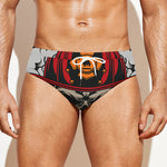 Firefighter Department Skull Print Men's Swim Briefs