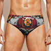 Firefighter Department Skull Print Men's Swim Briefs