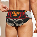 Firefighter Department Skull Print Men's Swim Briefs