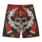 Firefighter Department Skull Print Men's Swim Trunks