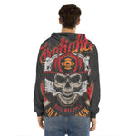 Firefighter Department Skull Print Men's Velvet Pullover Hoodie
