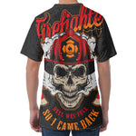 Firefighter Department Skull Print Men's Velvet T-Shirt