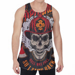 Firefighter Department Skull Print Men's Velvet Tank Top