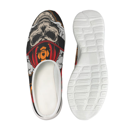 Firefighter Department Skull Print Mesh Casual Shoes