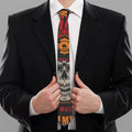 Firefighter Department Skull Print Necktie