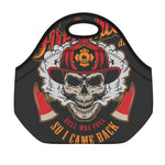 Firefighter Department Skull Print Neoprene Lunch Bag