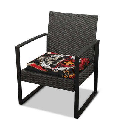 Firefighter Department Skull Print Outdoor Seat Cushion Cover