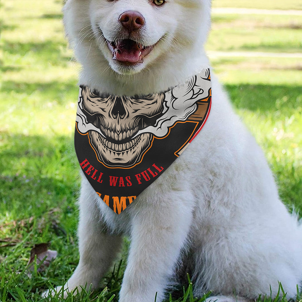 Firefighter Department Skull Print Over The Collar Dog Bandana