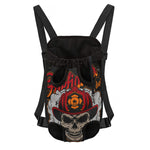 Firefighter Department Skull Print Pet Carrier Backpack