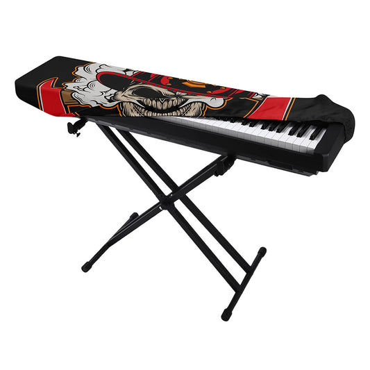 Firefighter Department Skull Print Piano Keyboard Cover