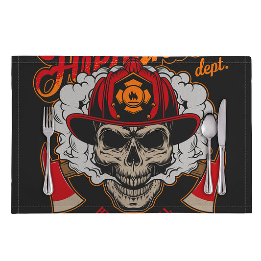 Firefighter Department Skull Print Placemat