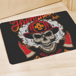 Firefighter Department Skull Print Polyester Doormat