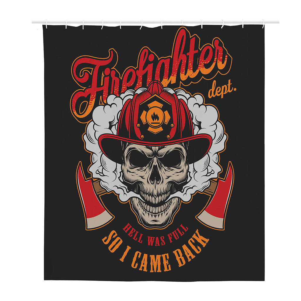 Firefighter Department Skull Print Polyester Shower Curtain