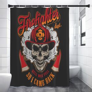 Firefighter Department Skull Print Premium Shower Curtain