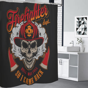 Firefighter Department Skull Print Premium Shower Curtain