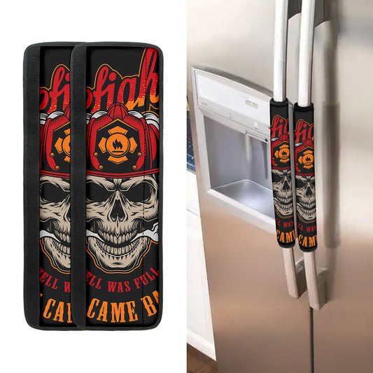 Firefighter Department Skull Print Refrigerator Handle Covers