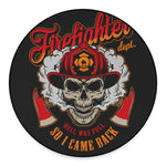 Firefighter Department Skull Print Round Floor Mat