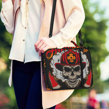 Firefighter Department Skull Print Shoulder Strap Bible Bag