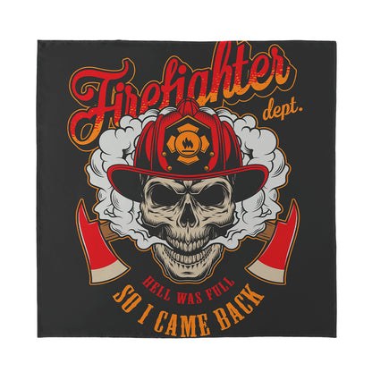 Firefighter Department Skull Print Silk Bandana