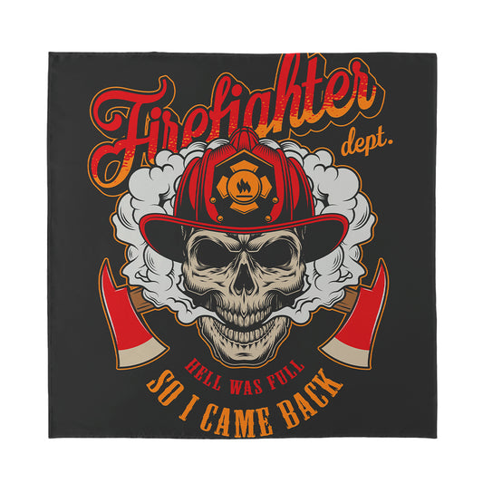 Firefighter Department Skull Print Silk Bandana