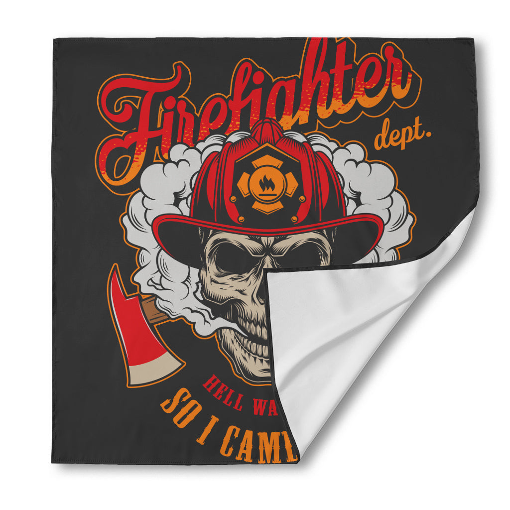 Firefighter Department Skull Print Silk Bandana